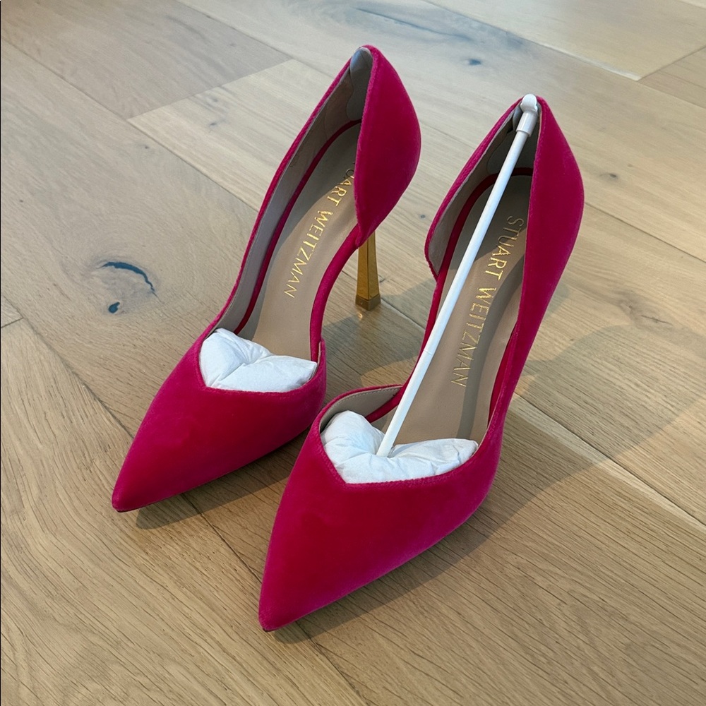 Stuart Weitzman Fuchsia Suede Heels
